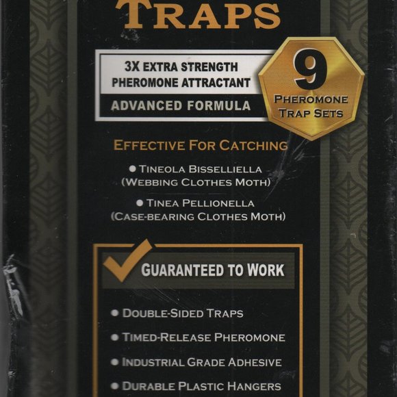 Lot of 2 Boxes MaxGuard Clothes Moth Traps (9 traps & 6 bonus refills each box) - Picture 2 of 2